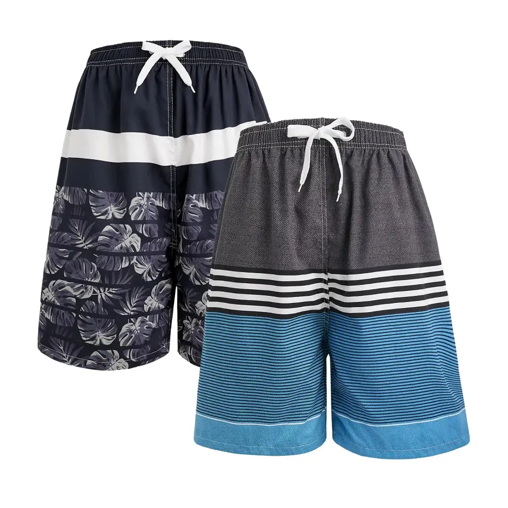 2 Pack Men's Board Shorts With Pockets