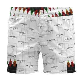 #426 cnl Board Shorts rooster/gun print