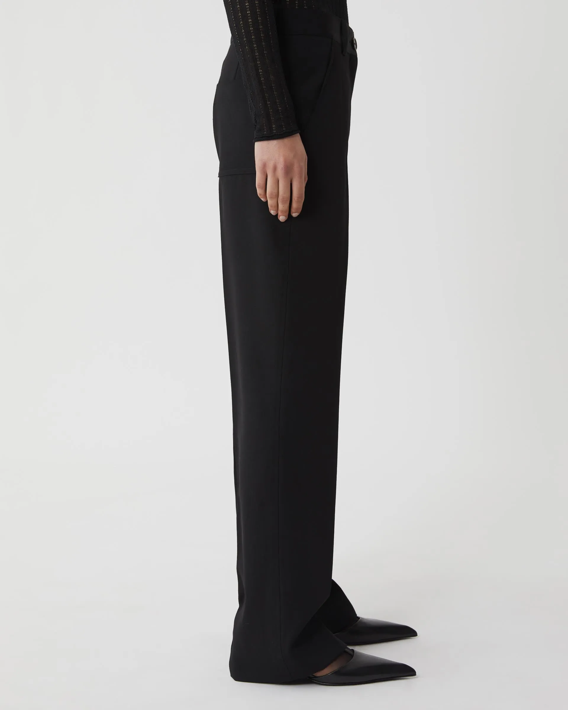 Avery Trouser in Wool, Black