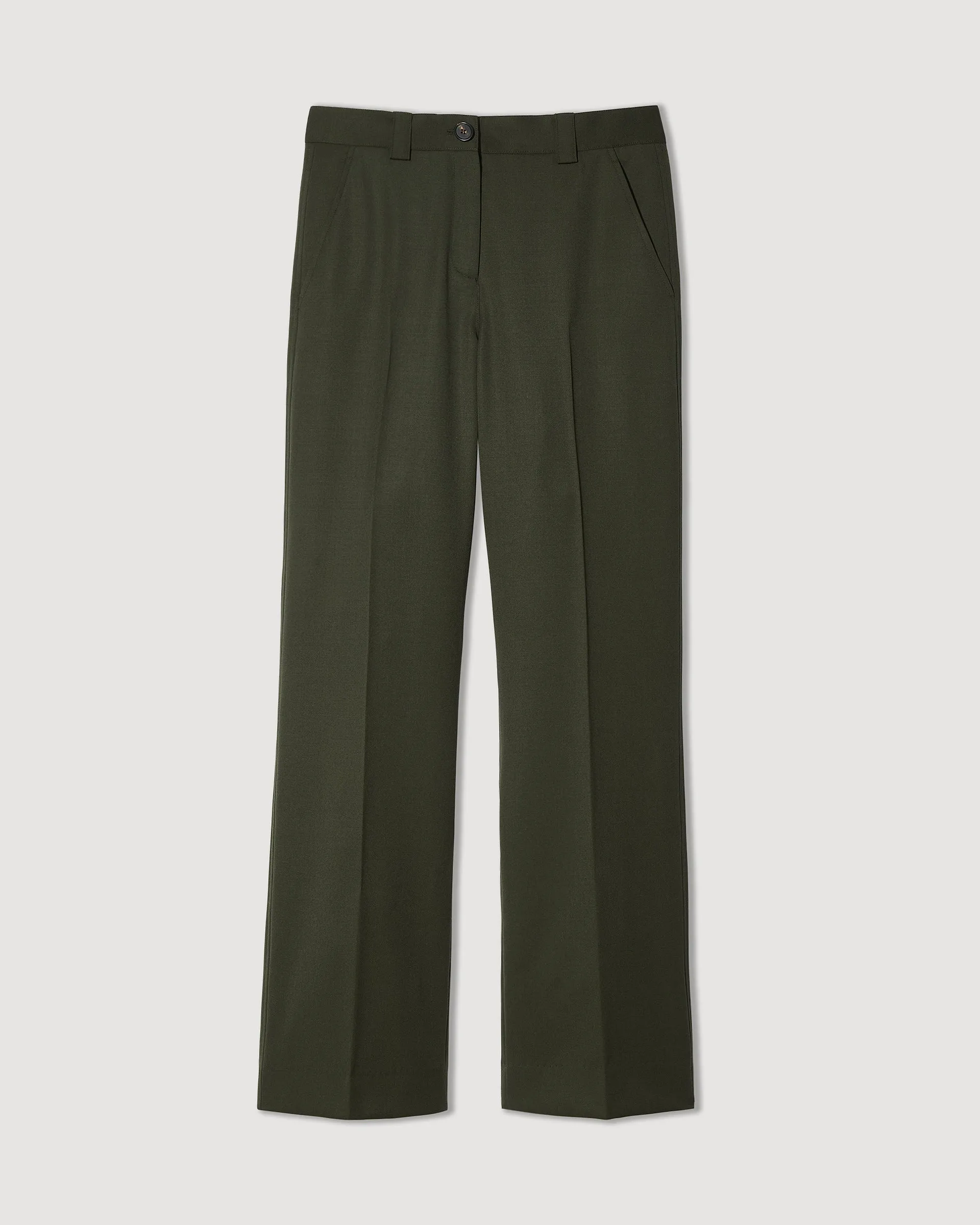 Avery Trouser in Wool, Pine Green