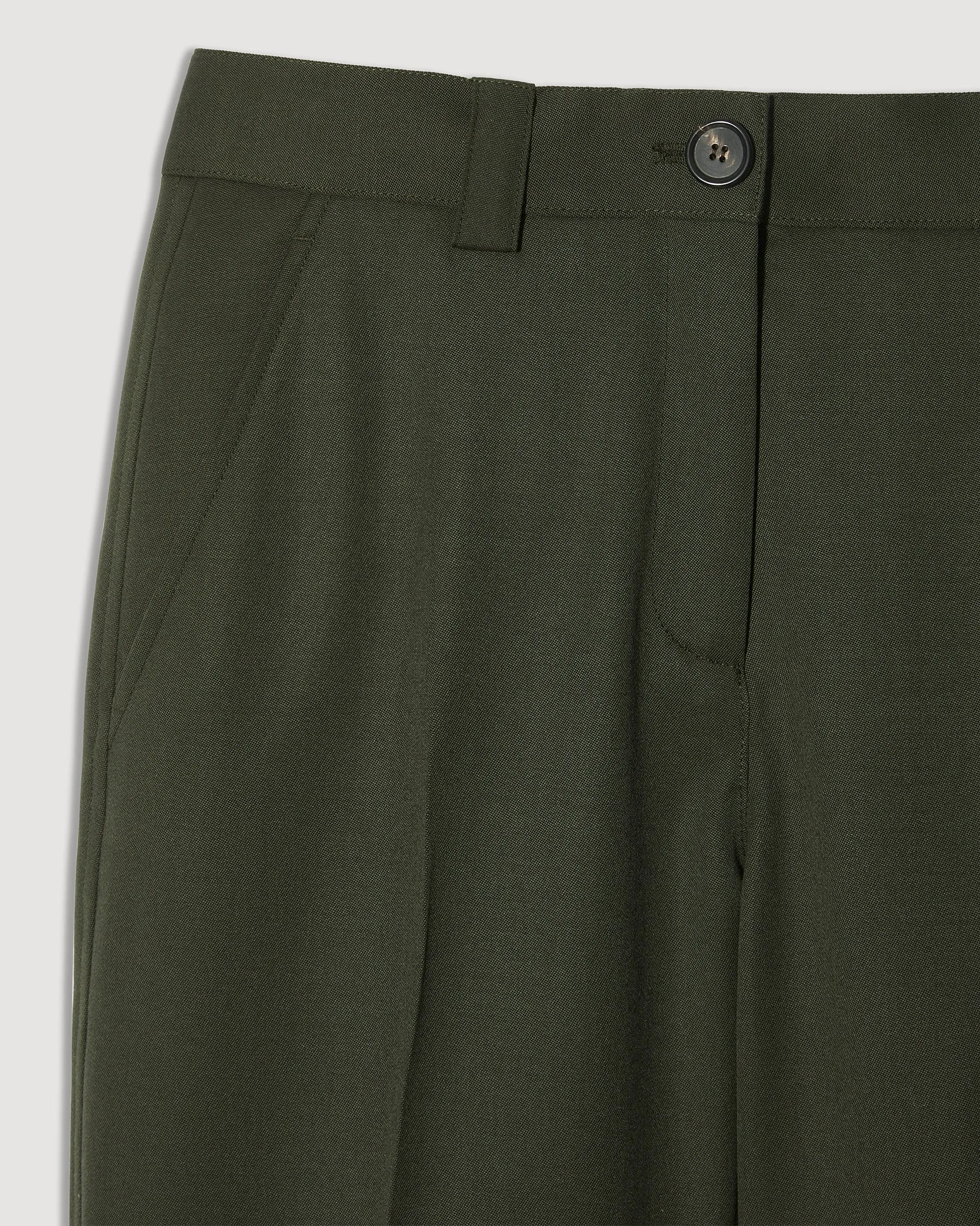 Avery Trouser in Wool, Pine Green