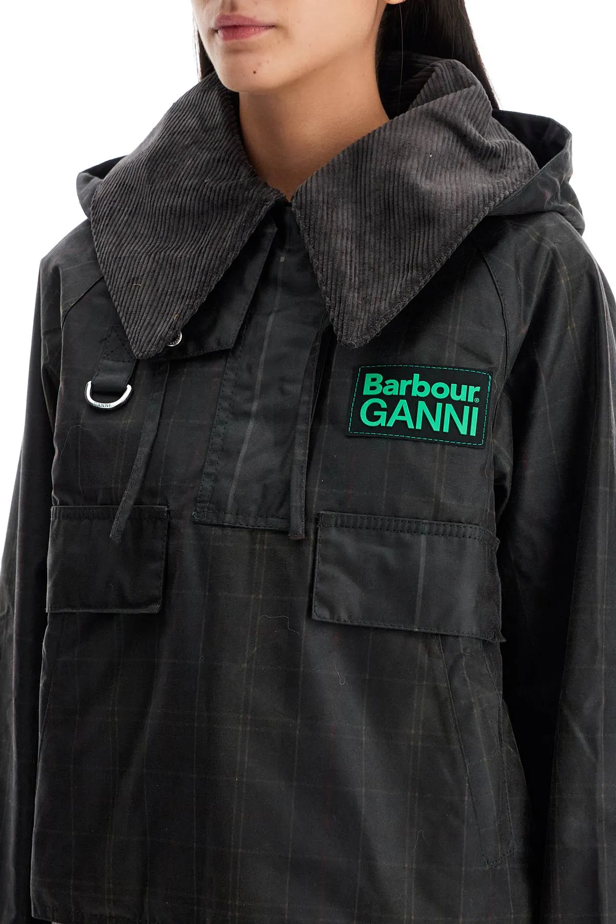 Barbour X Ganni Checked Cotton Anorak With Plaid