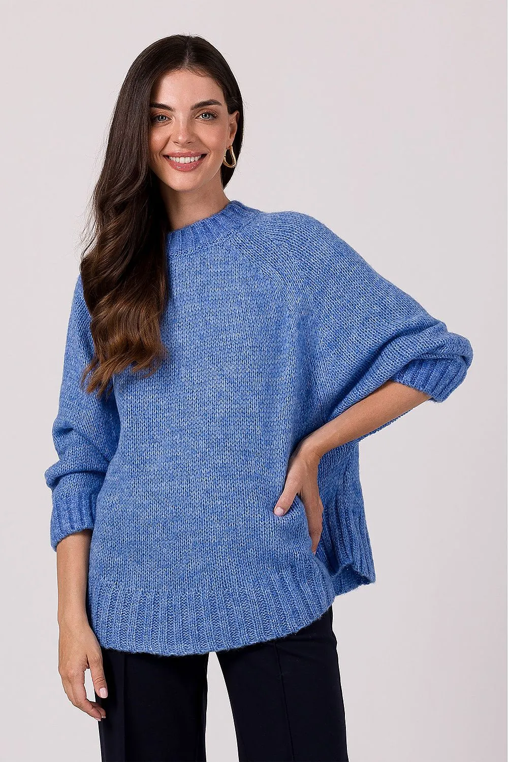 BE KNIT Wool-blend Women's Batwings Knitted Sweater- European-made & Imported