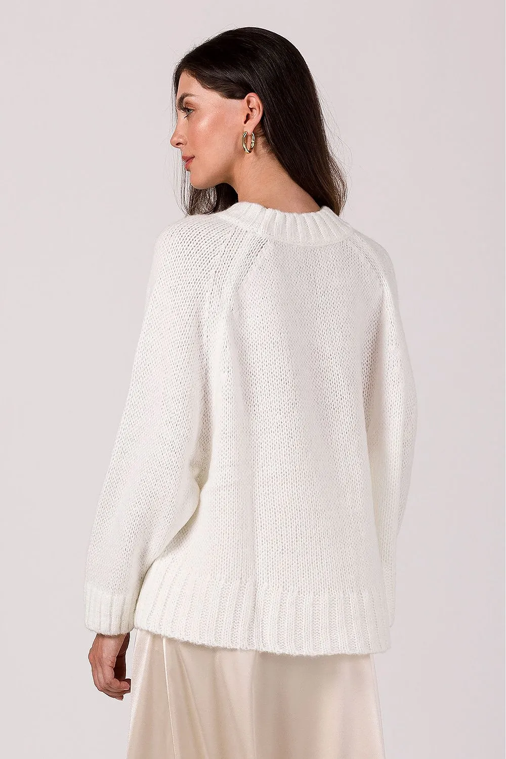 BE KNIT Wool-blend Women's Batwings Knitted Sweater- European-made & Imported