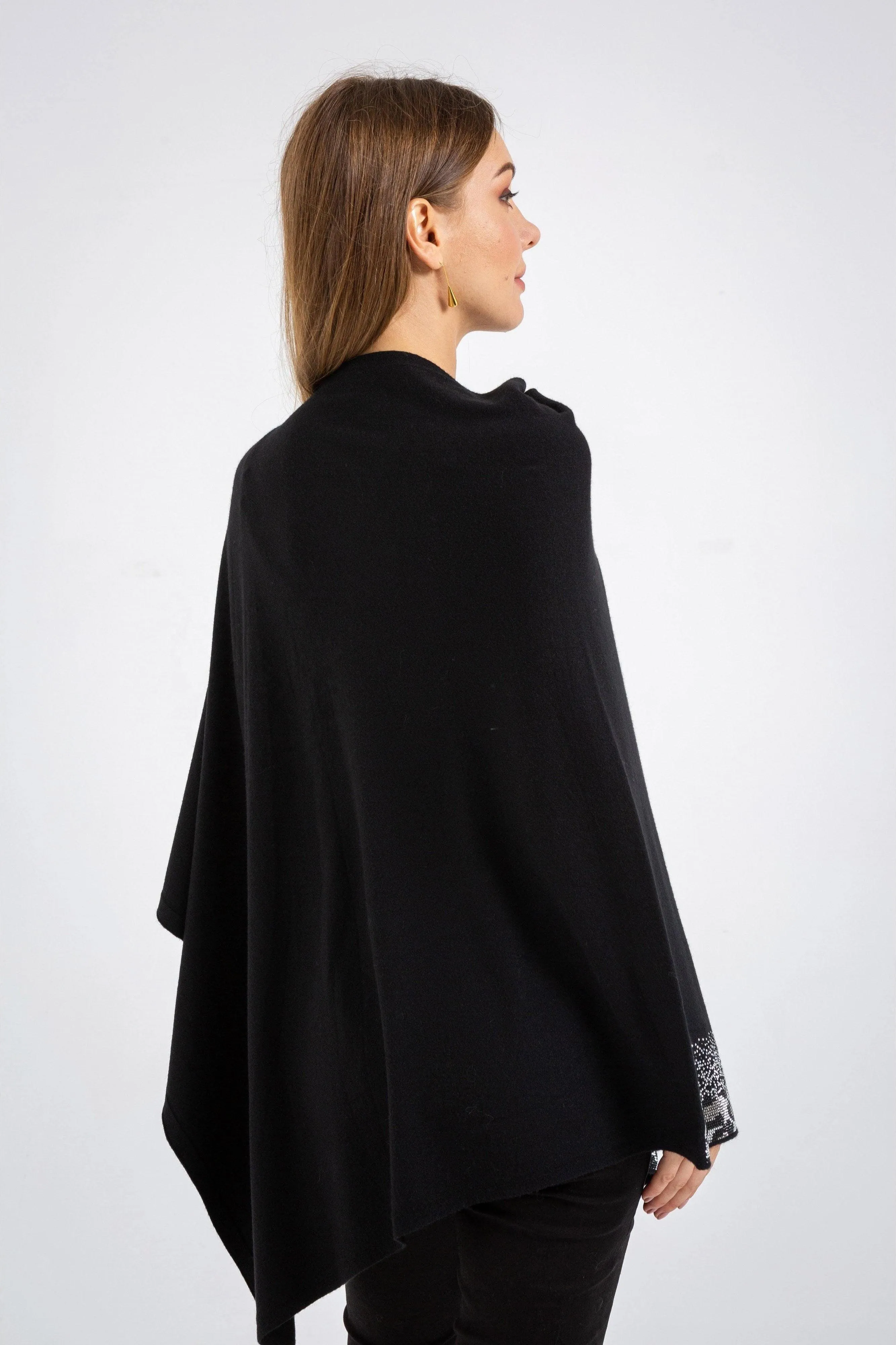 Black Cloak Knitted Cardigan