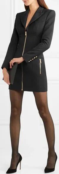 Black Zip Blazer-Mini Dress