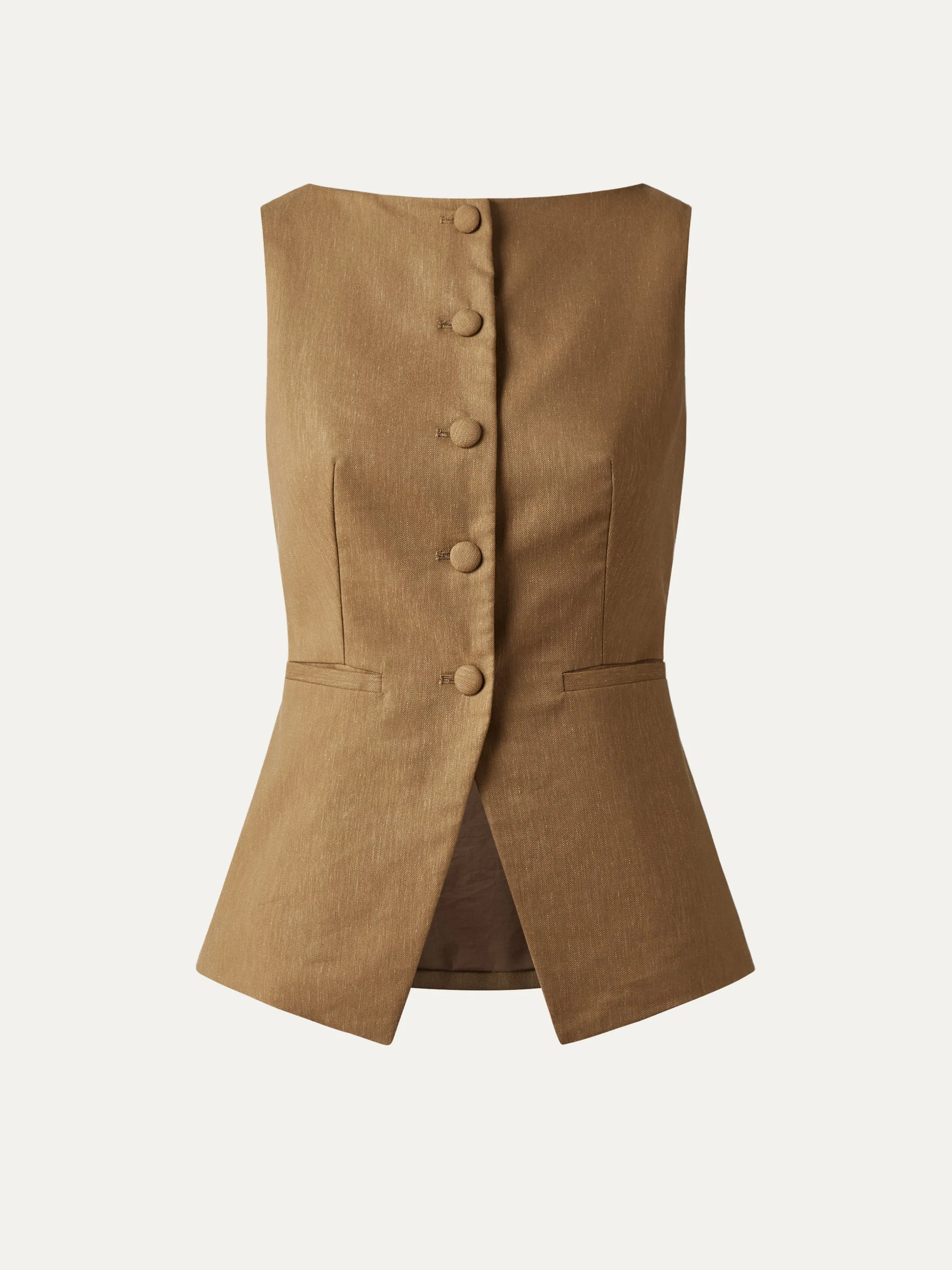 Boat-Neck Structured Vest