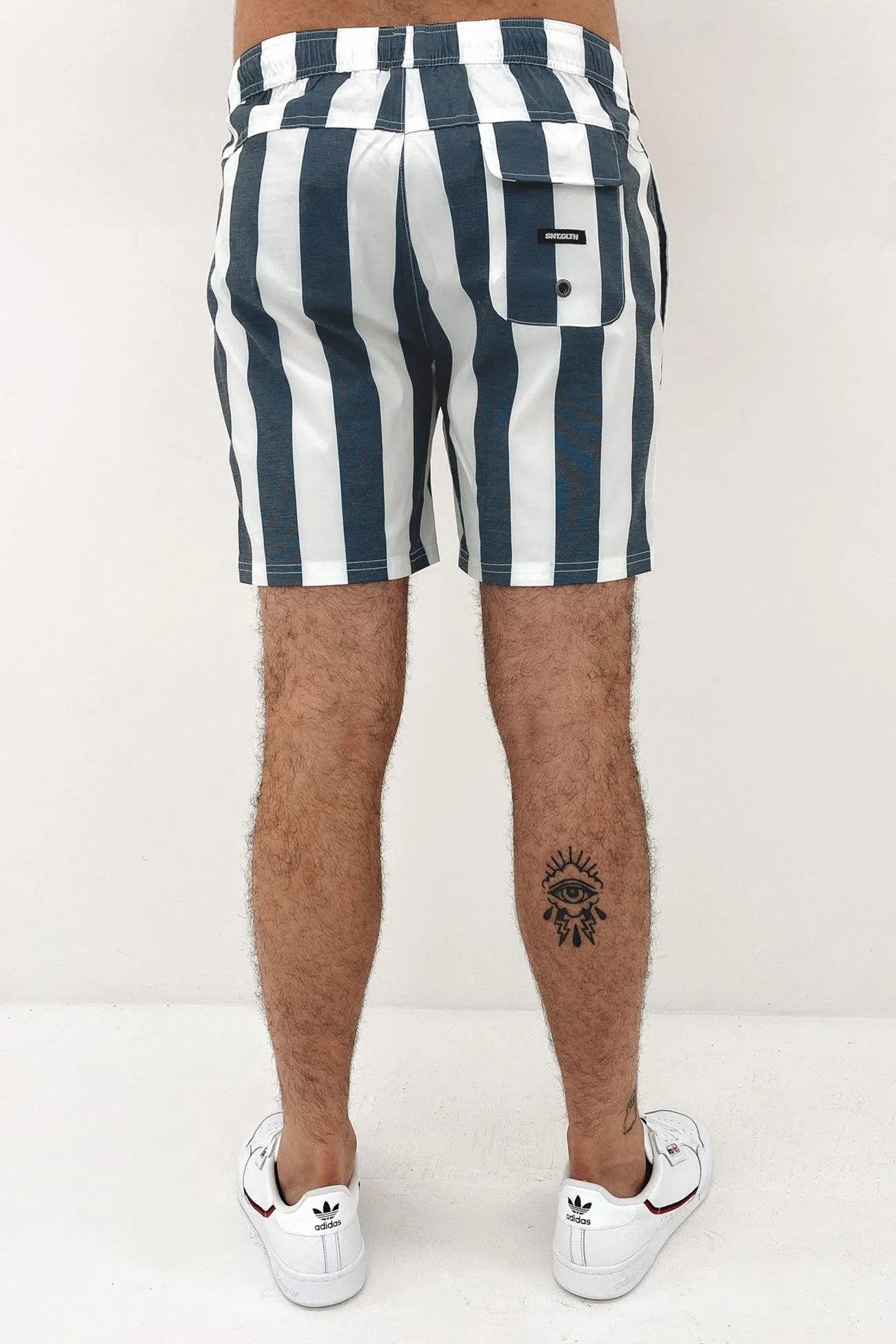 Bold Stripe Swim Short Navy