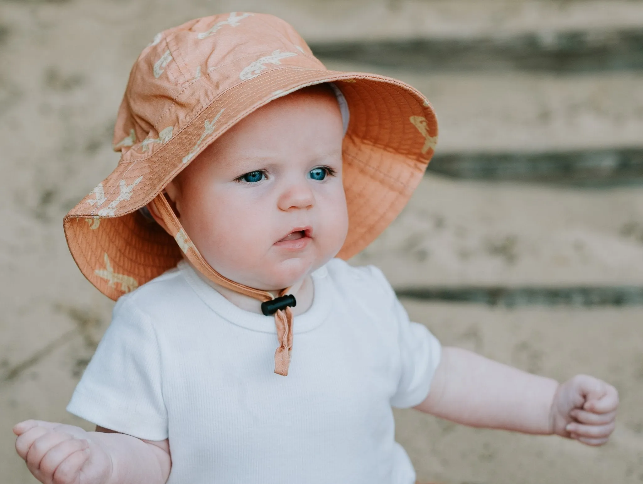 Crocodile Wide Brim Infant Sunhat