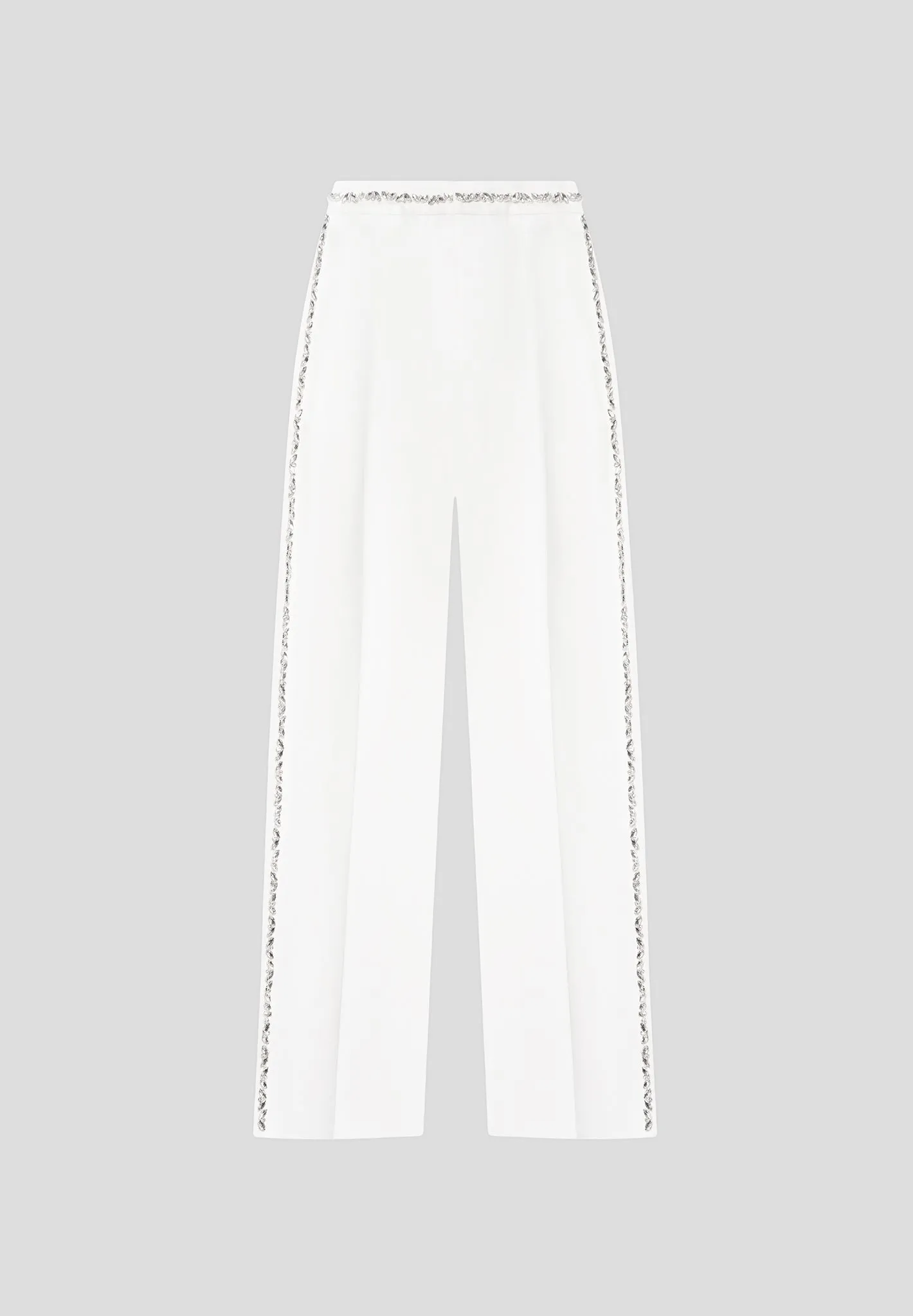 Embellished Tailored Trousers - White