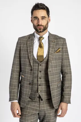 ENZO - Tan Tweed Check Blazer