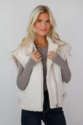 FINAL SALE - Poised Season Cream Sherpa Vest