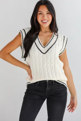 FINAL SALE - Posh Scholar Cable Knit Sweater Vest