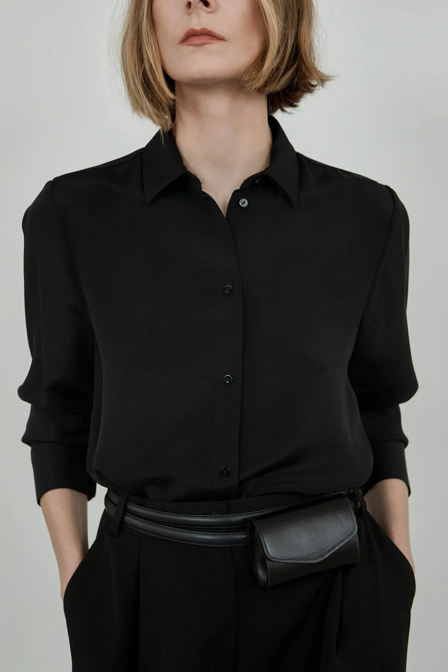 Florabel blouse | Black - Crepe silk