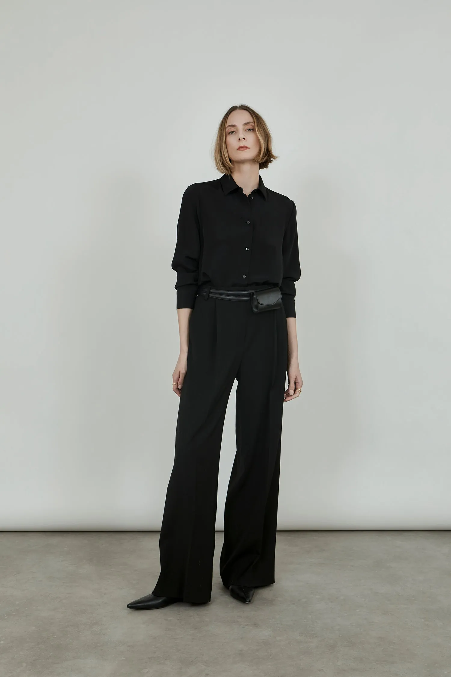 Florabel blouse | Black - Crepe silk