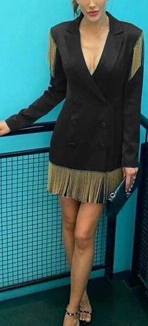 Fringed Blazer-Dress