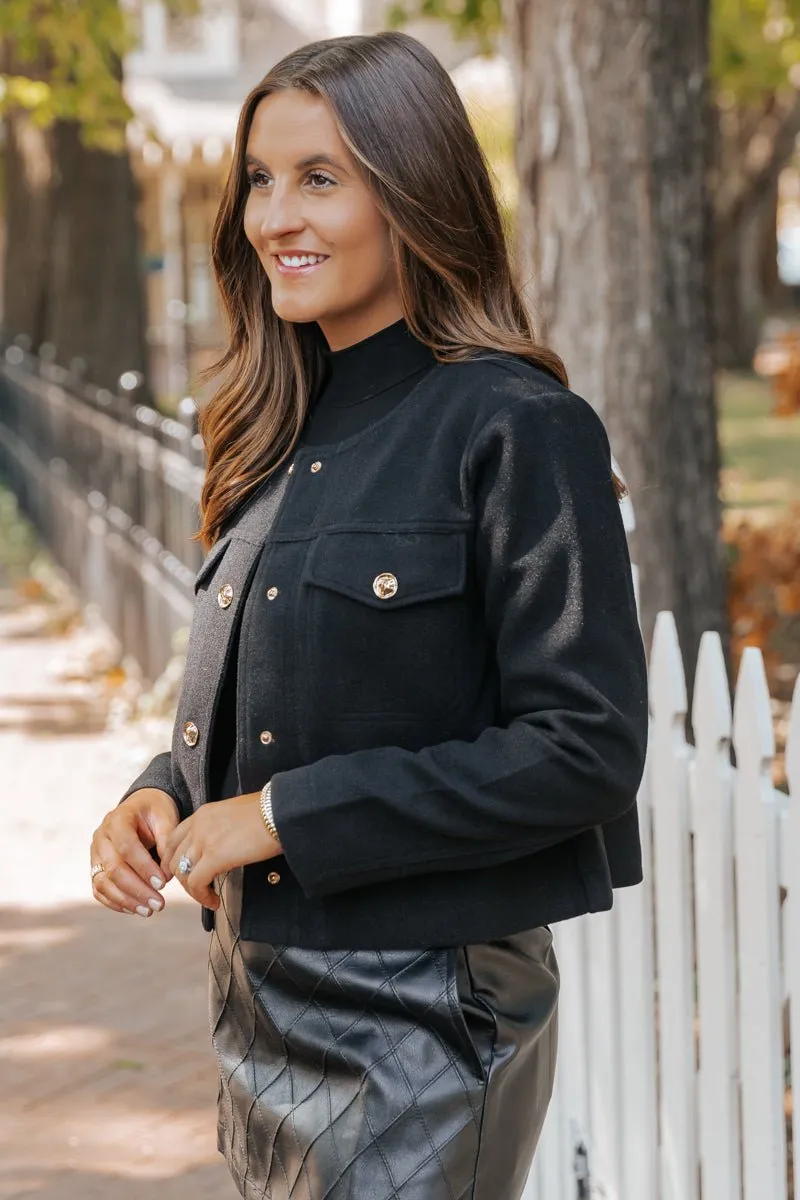 Going Places Black Structured Jacket