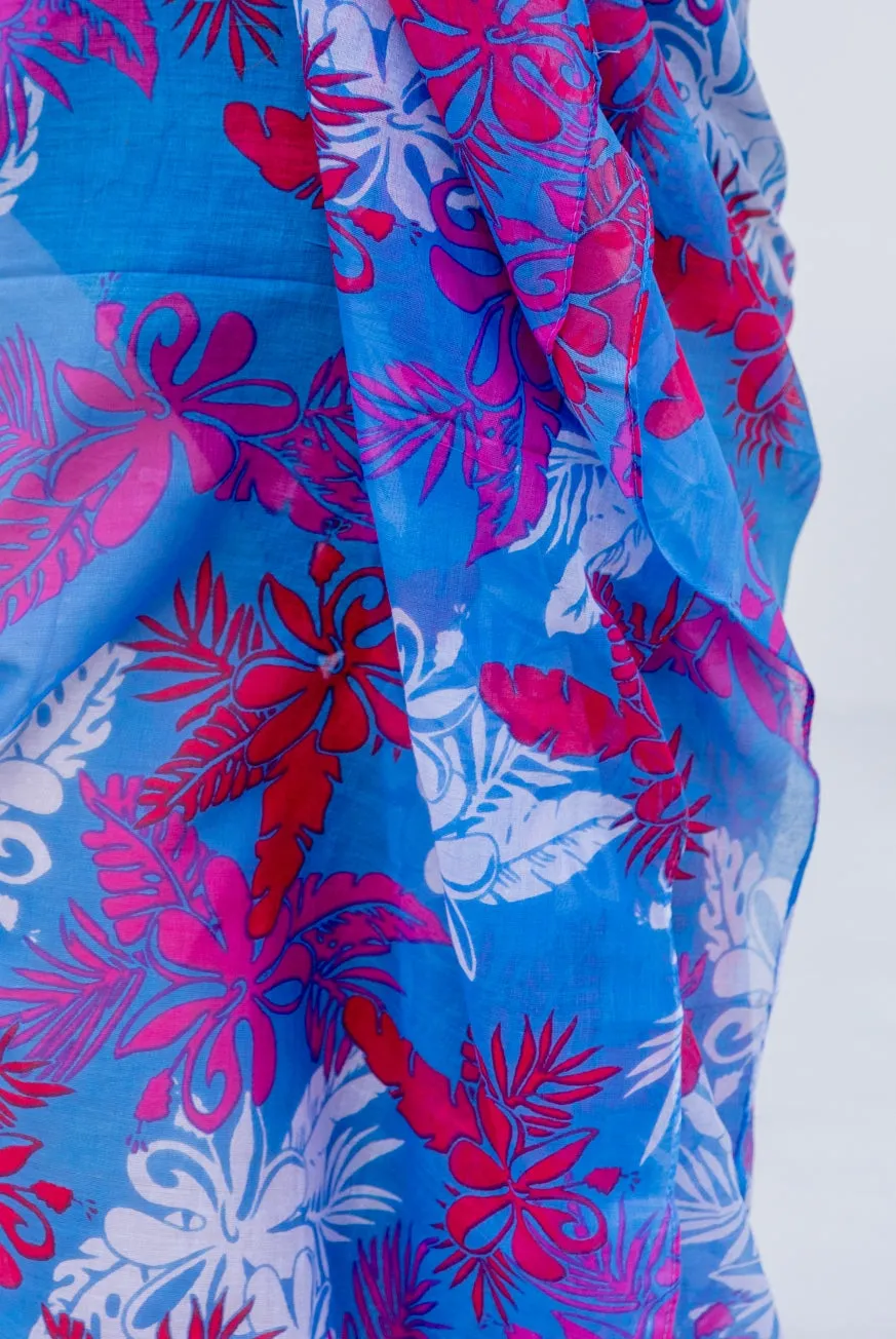 Hibiscus Printed Cotton Sarong Pareo