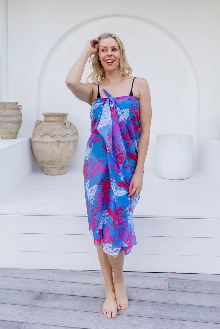 Hibiscus Printed Cotton Sarong Pareo