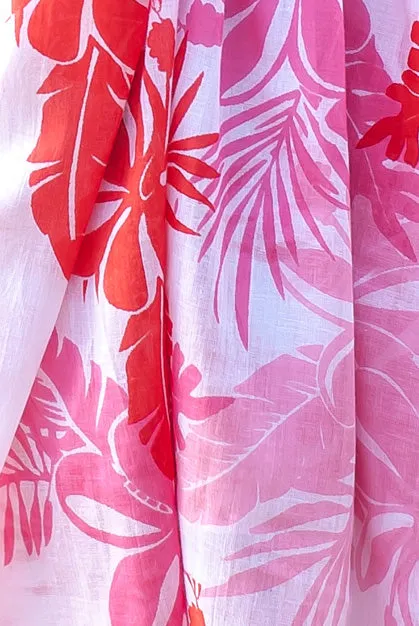 Hibiscus Printed Cotton Sarong Pareo