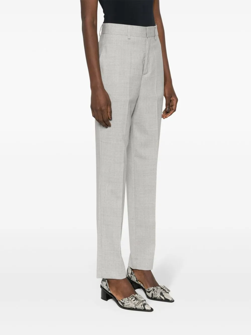 high-waisted tailored trousers