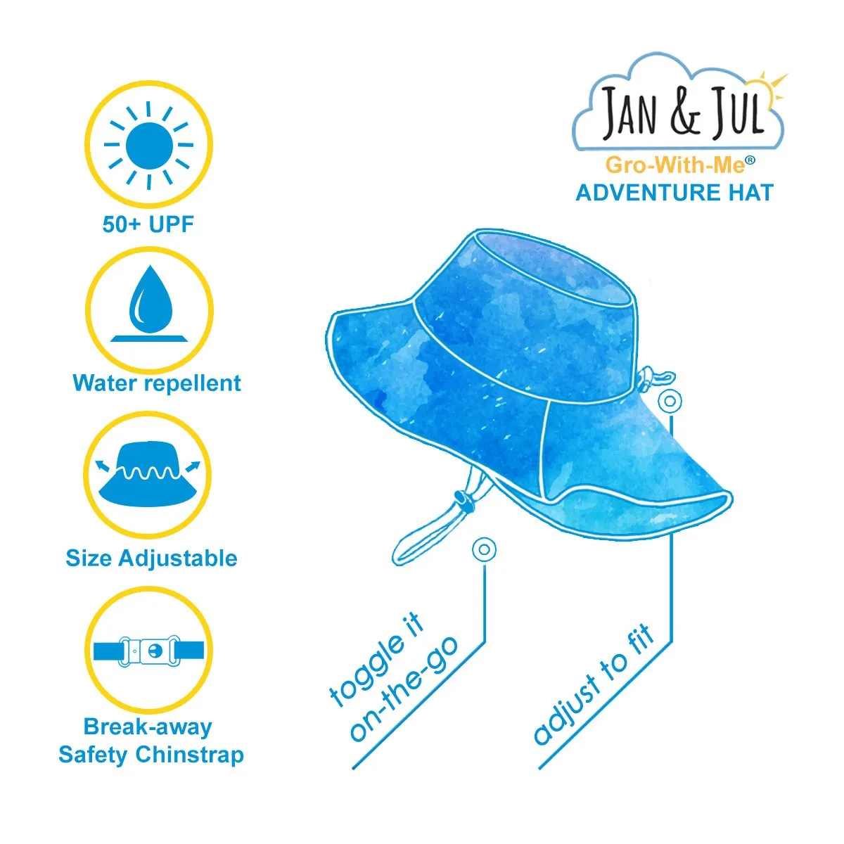 Jan & Jul Gro-with-me Aqua Dry Adventure Hat - Pretty Pink