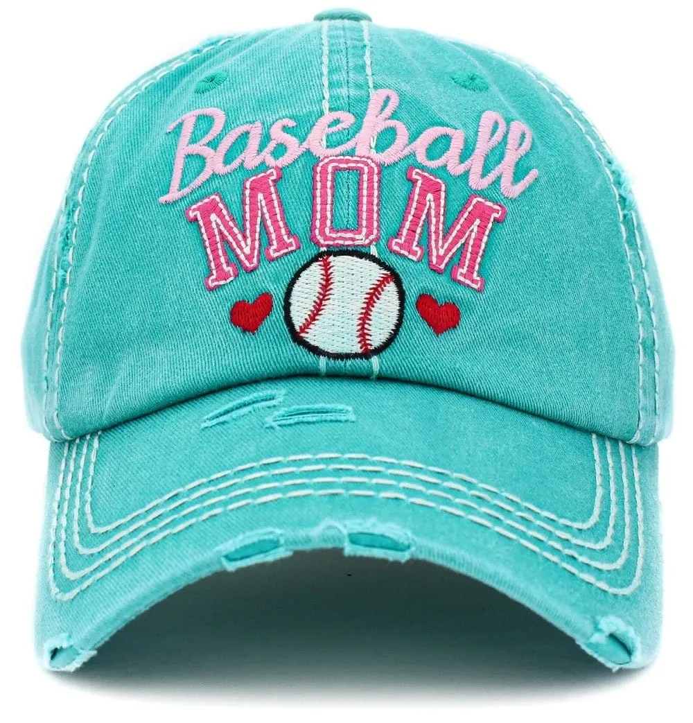 KBV1394 "Baseball Mom" Vintage Washed Baseball Cap