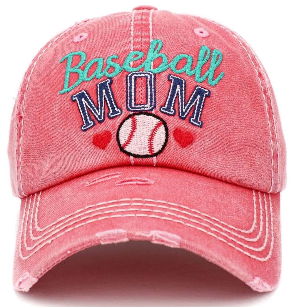 KBV1394 "Baseball Mom" Vintage Washed Baseball Cap