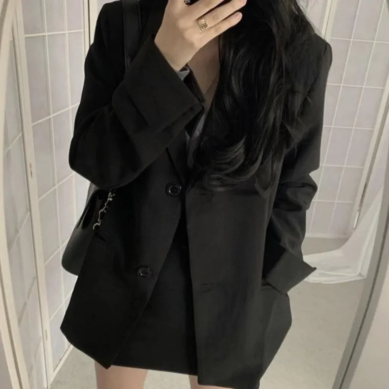 [Korean Style] Bela 2 Piece Black Suit