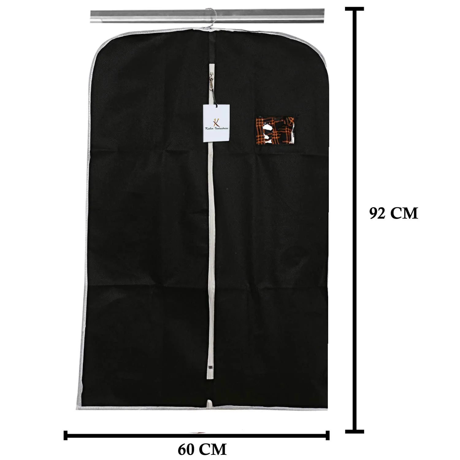 Kuber Industries 3 Piece Non Woven Coat Cover, Black (CTKTC2435)