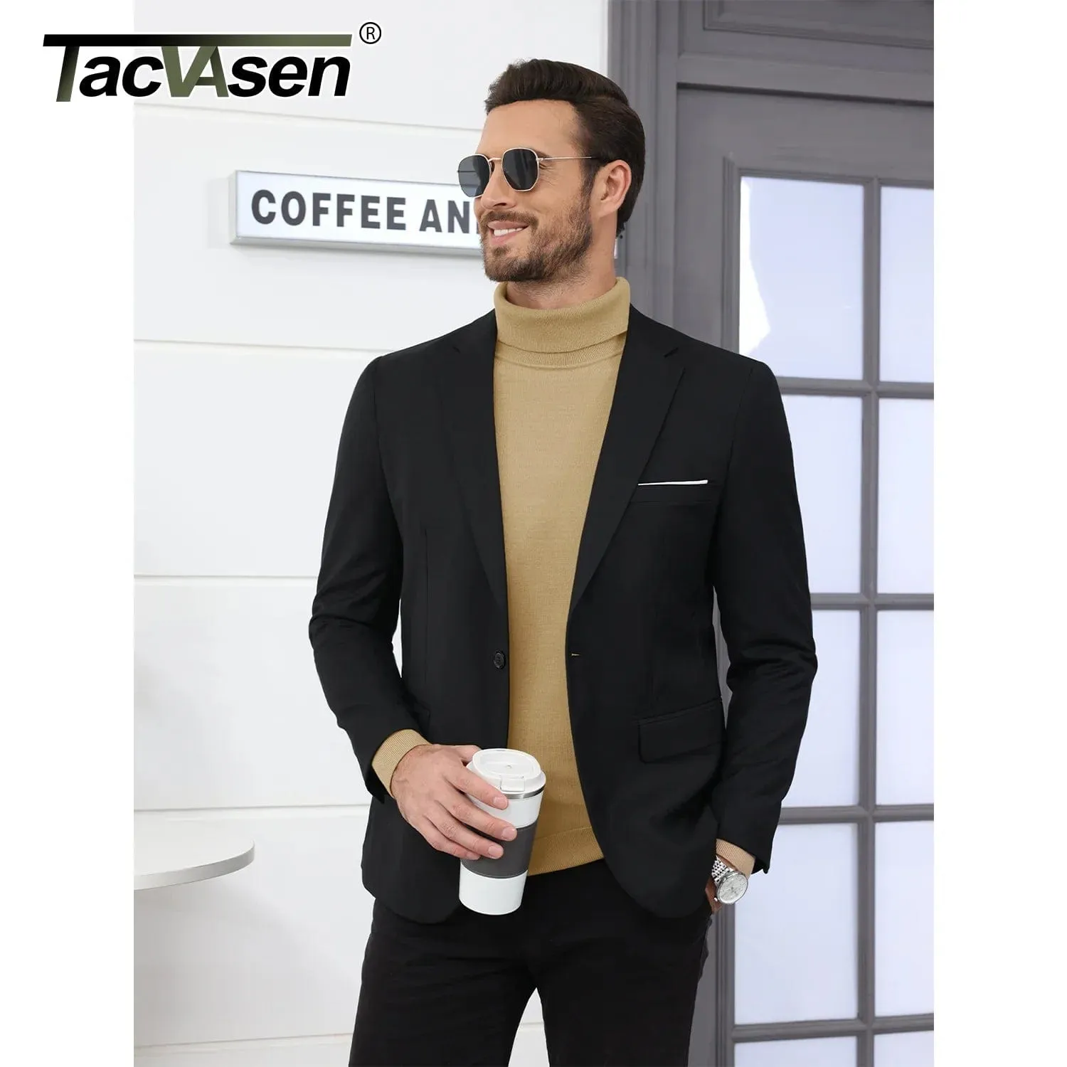 Men's High Neck Knitted Sweater Slim Fit Casual Long Sleeve Pullover Top for Eye Catching Style