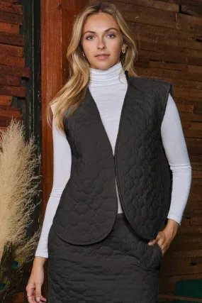 Modern Perfection Quilted Vest - Black