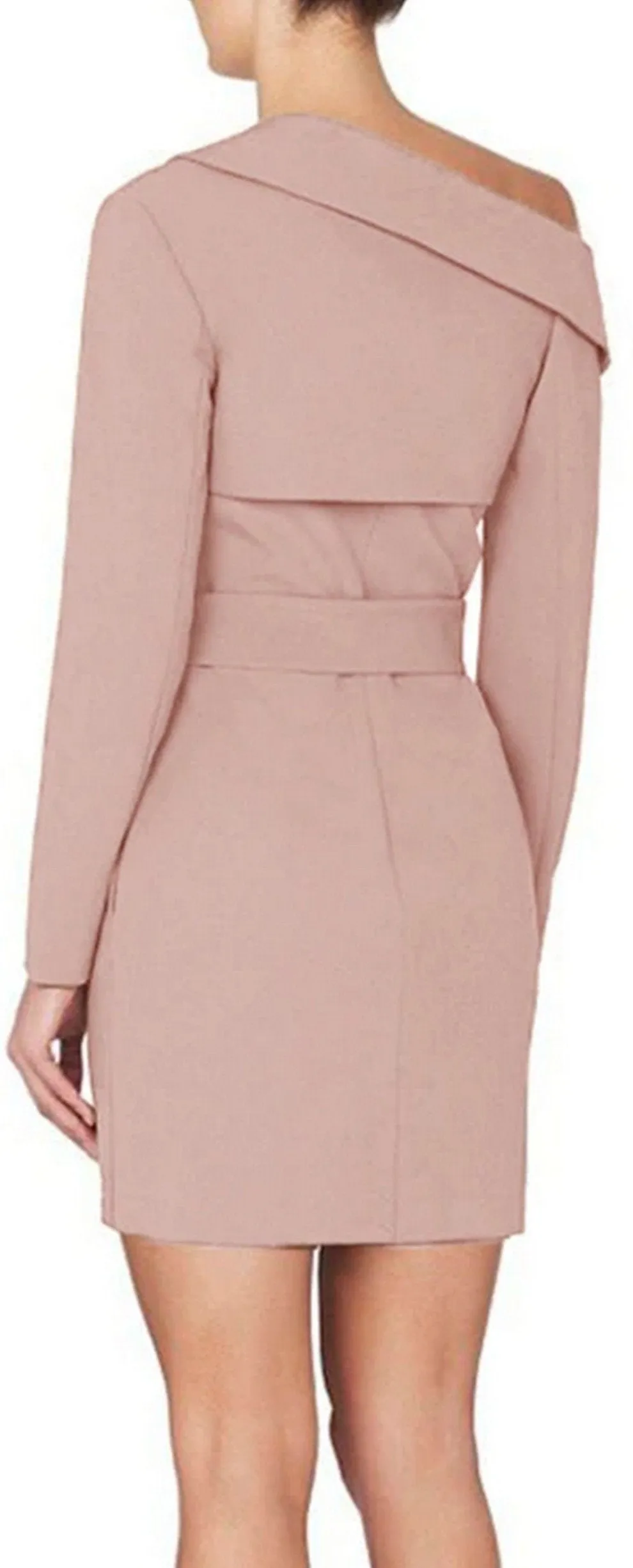 One-Shoulder Blazer-Dress, Pink