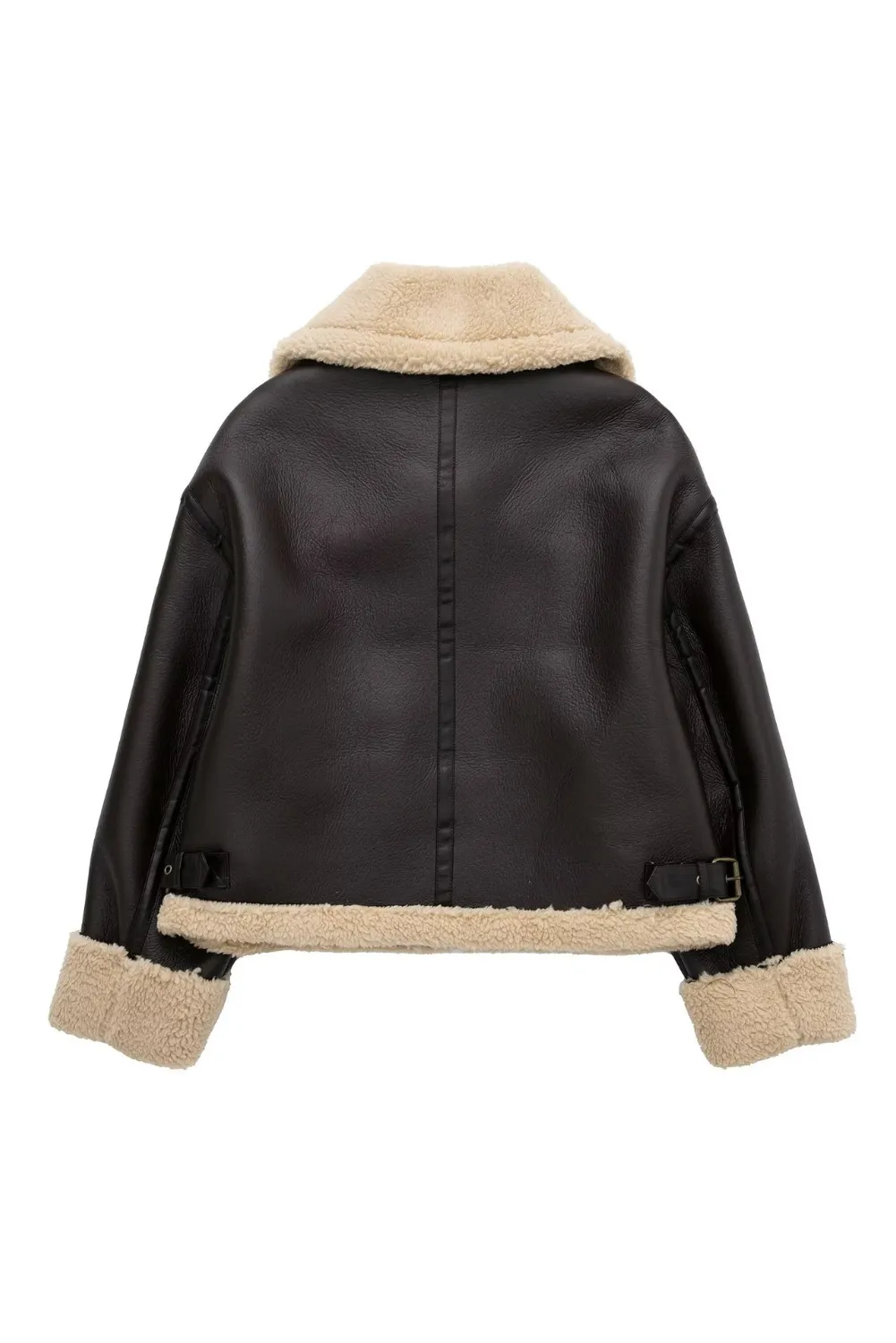 'Penny' Faux Leather Fleece Jacket (2 Colors)