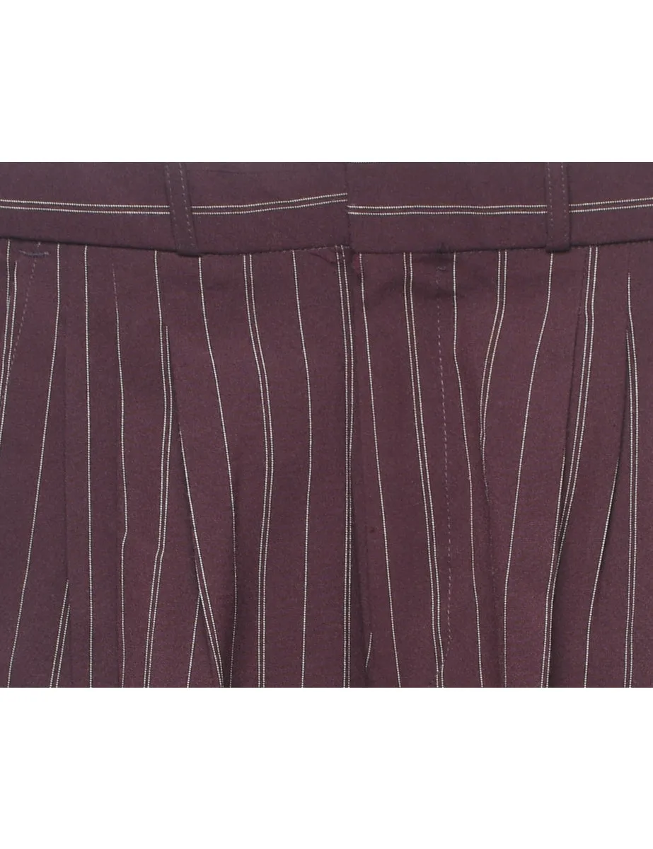 Purple Pinstriped Trousers - W28 L29