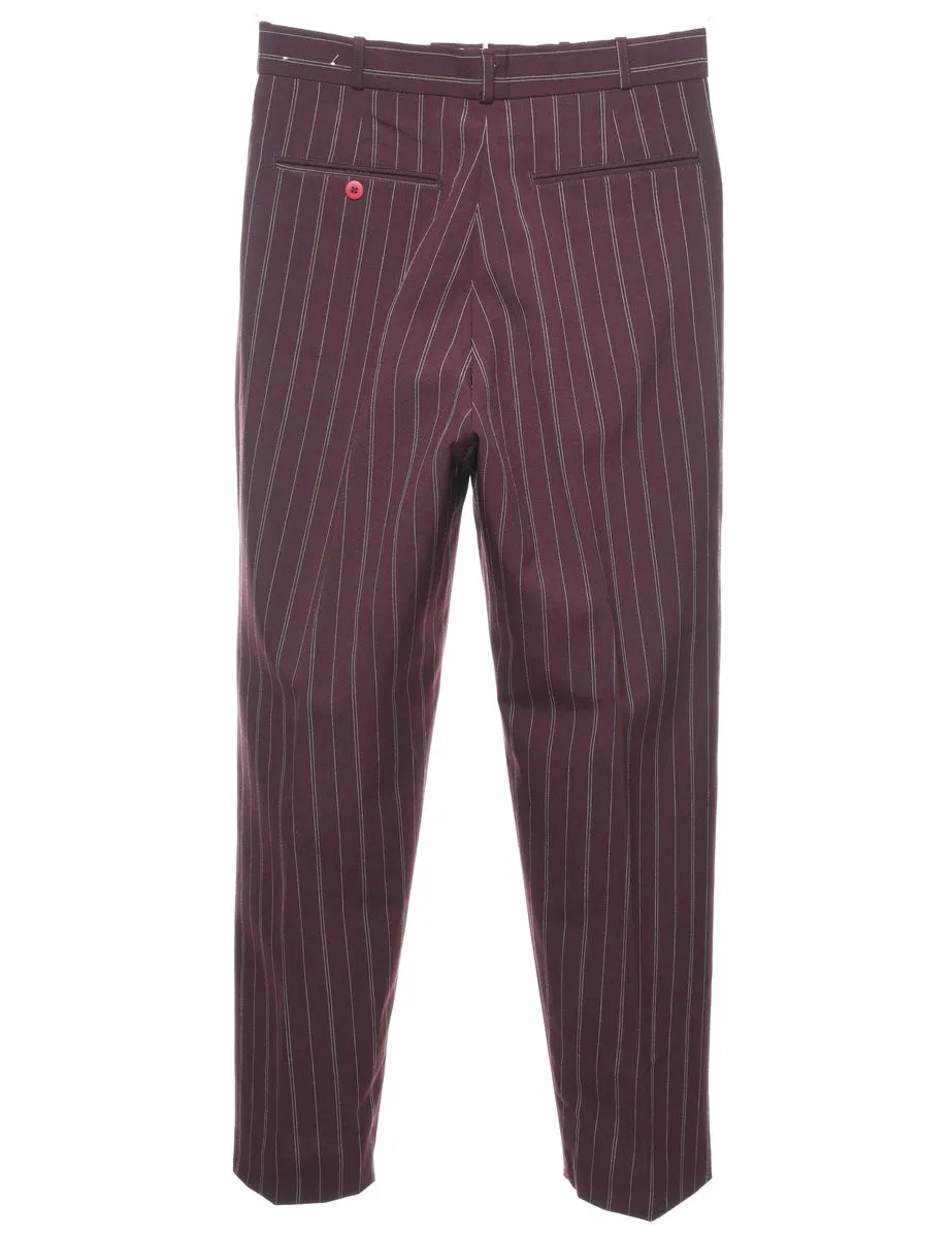 Purple Pinstriped Trousers - W28 L29