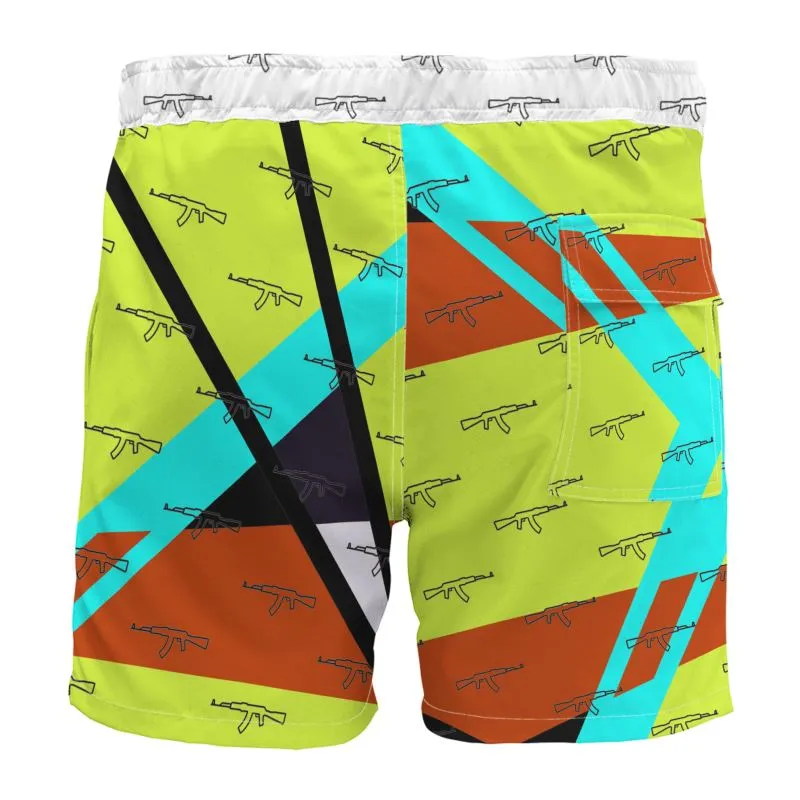 #s112 cnl Board Shorts gun print green/rust