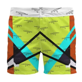 #s112 cnl Board Shorts gun print green/rust