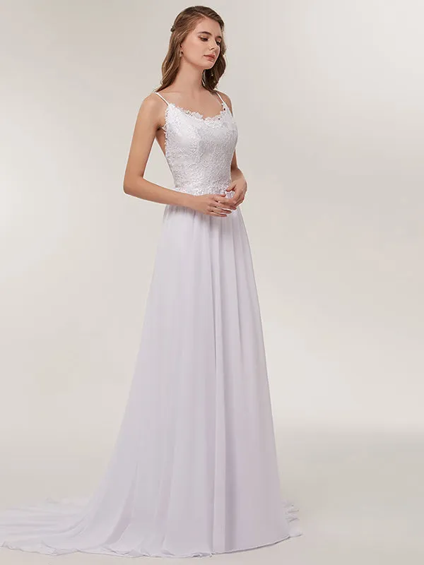 Simple Chiffon Beach Wedding Dresses