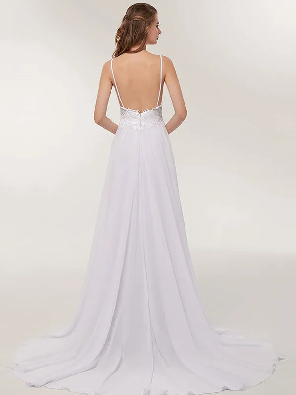 Simple Chiffon Beach Wedding Dresses