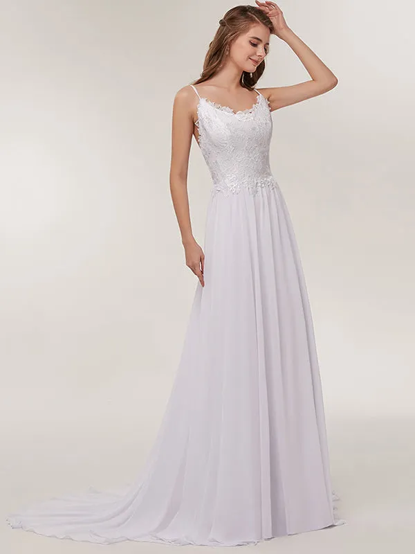 Simple Chiffon Beach Wedding Dresses