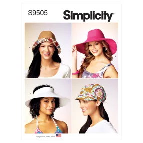 Simplicity Pattern 9505 Hats In Four Styles