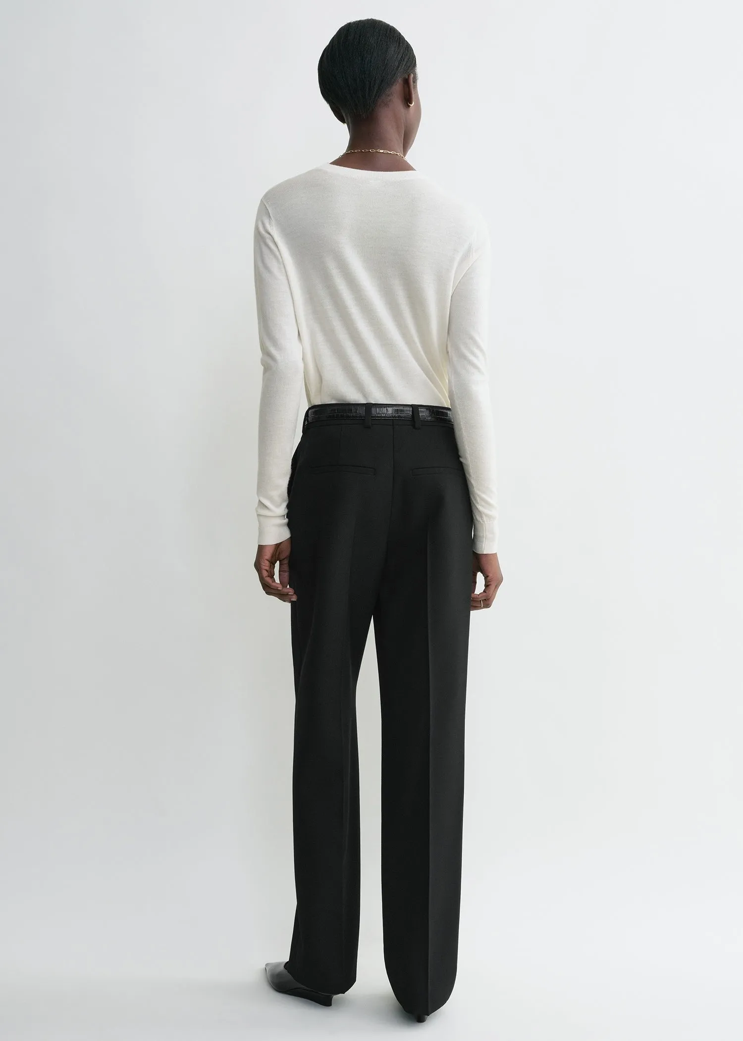 Straight tailored trousers black