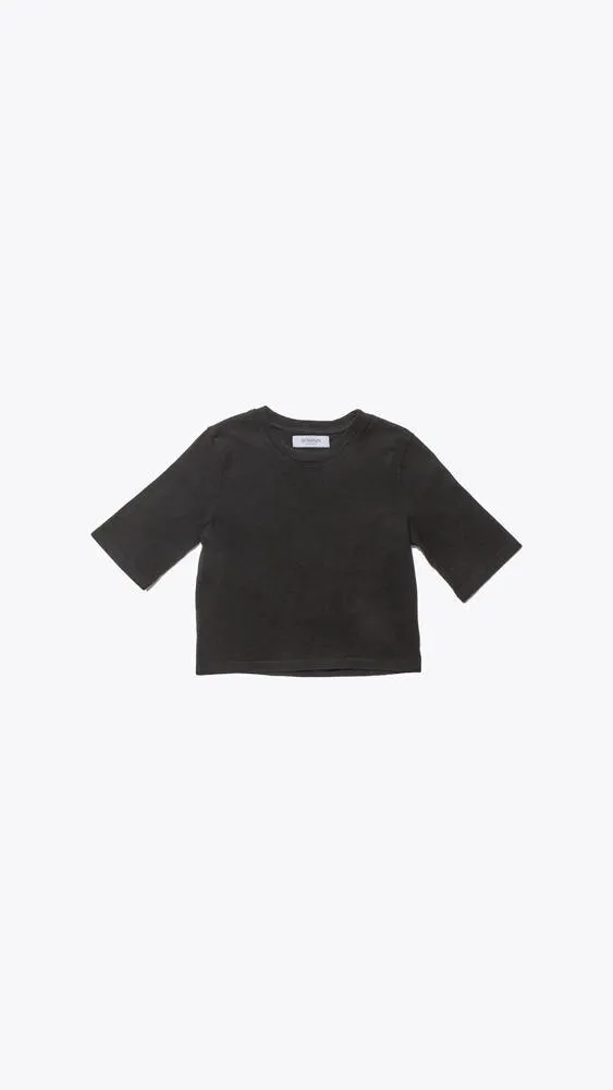 Structured Crop Tee - Black