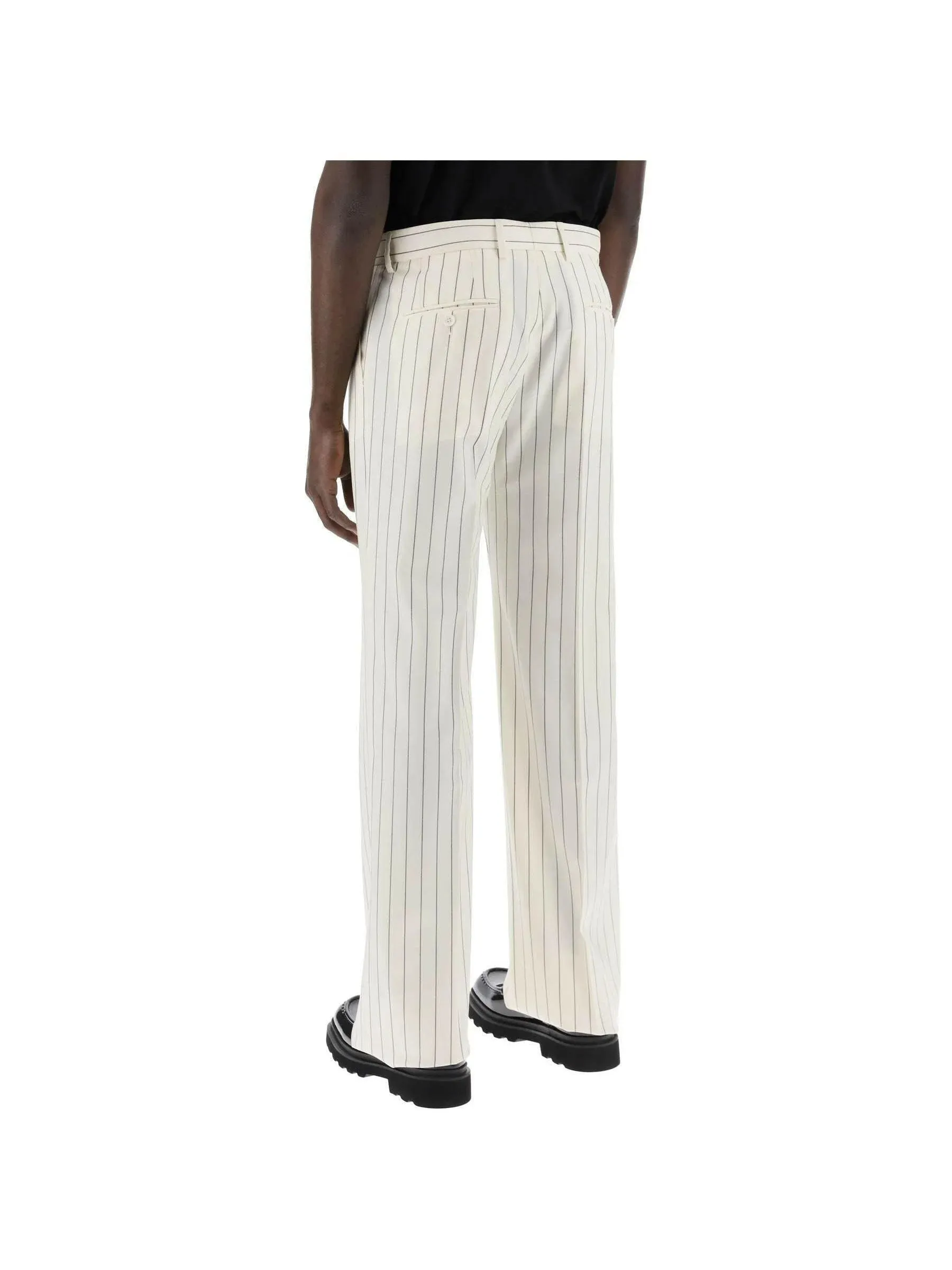 Tailored Pinstripe Wool Trousers