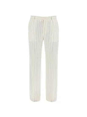 Tailored Pinstripe Wool Trousers