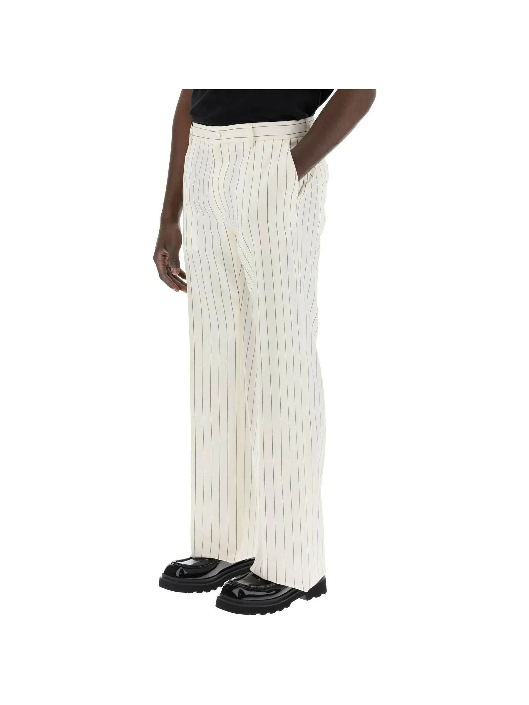 Tailored Pinstripe Wool Trousers