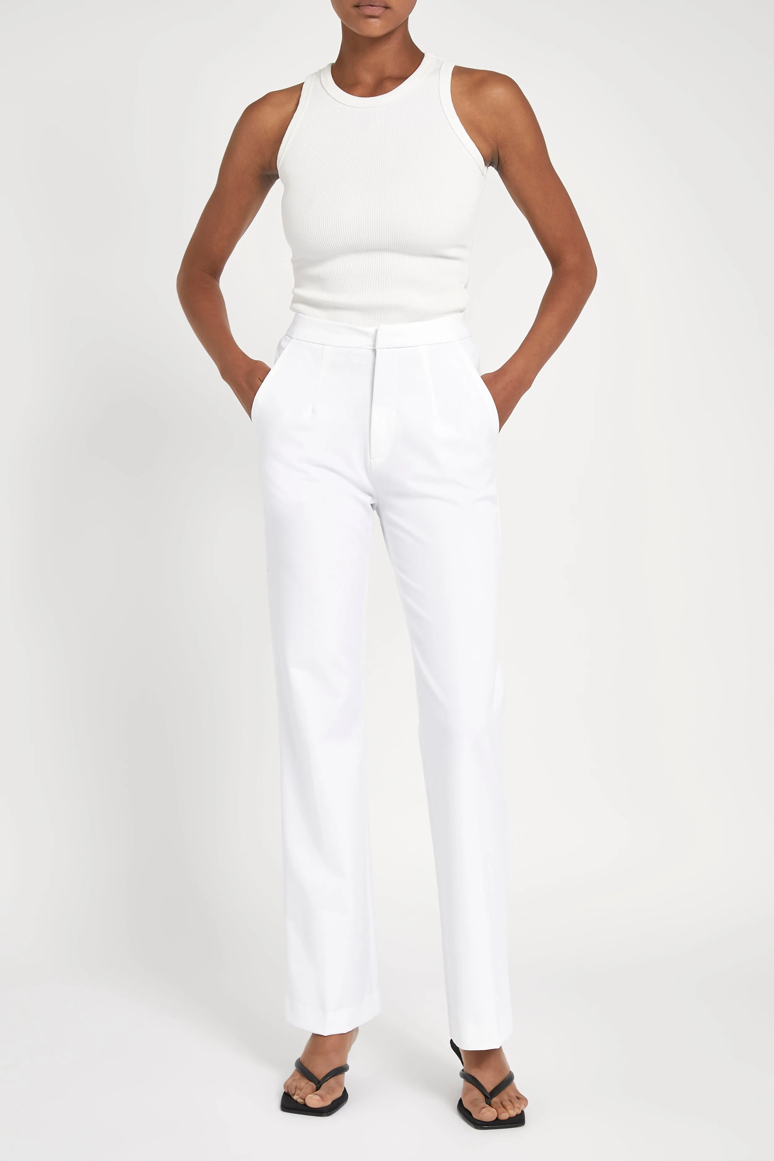 Tailored Suit Trousers - White