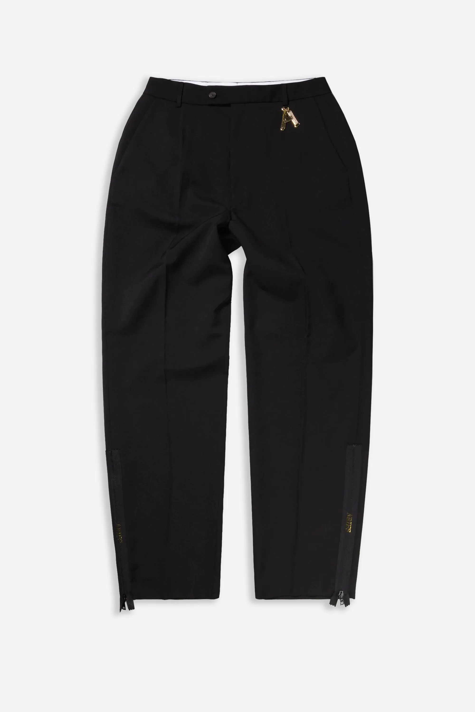 Tailored Trousers With Zips Black