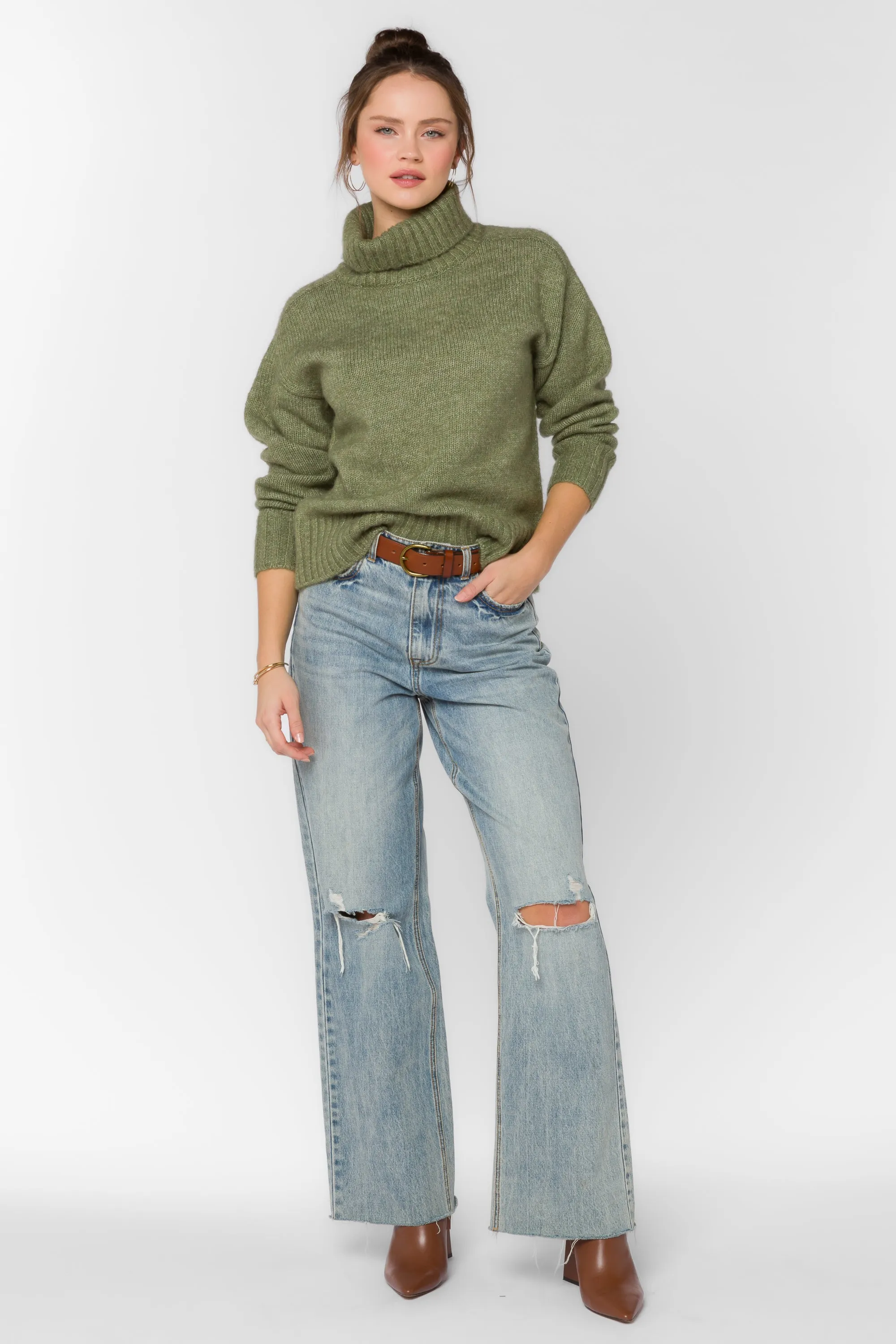 Tillie Pesto Green Sweater